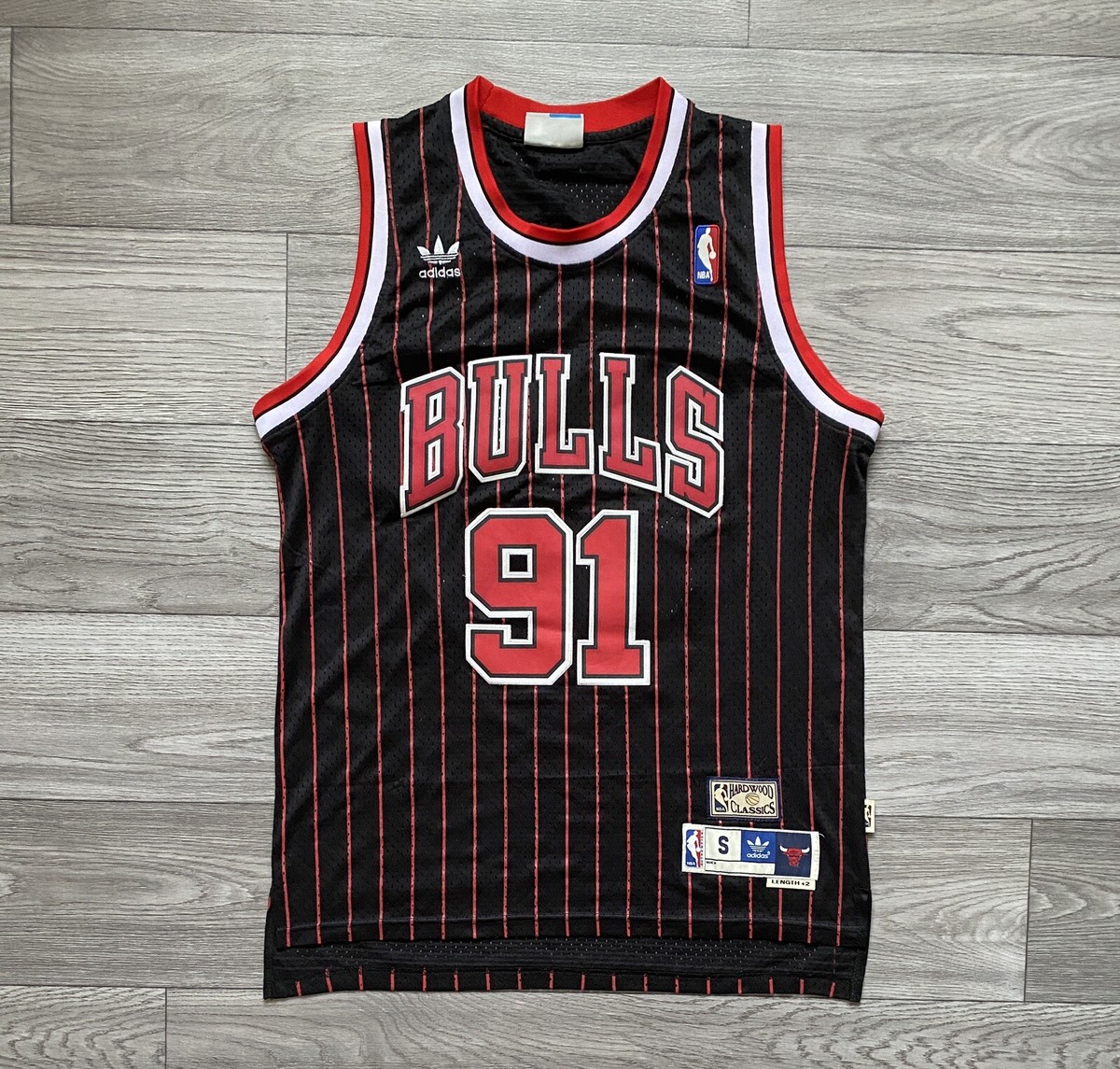 Adidas Hardwood Classic #91 Dennis Rodman NBA Chicago Bulls Jersey