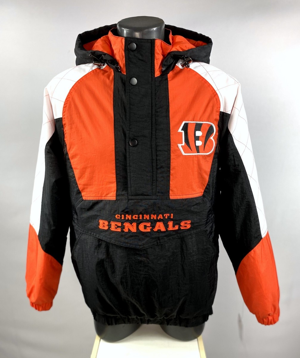 CINCINNATI BENGALS NFL Starter Hooded Half Zip Pullover Jacket 2X