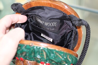 TIMMY WOODS DACHSHUND DOG COCKER SPANIEL CHRISTMAS CARVED PURSE