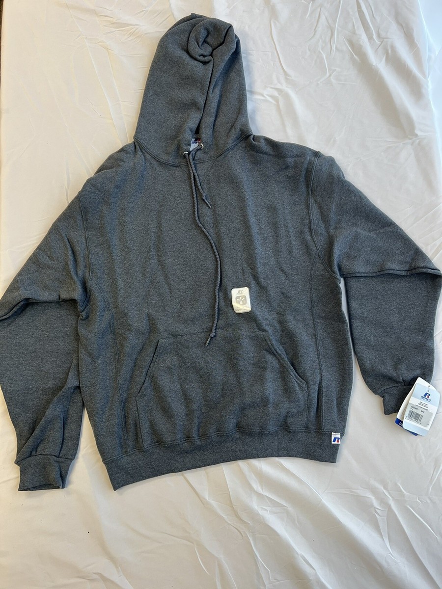 Vintage 90s Style Russell Athletic Dark Grey Hoodie Sweatshirt