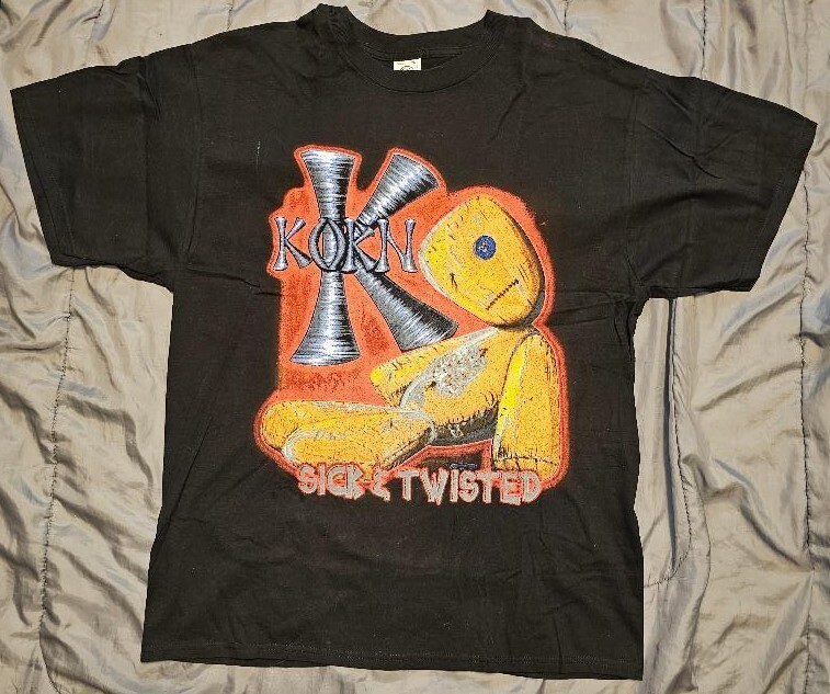 Vintage Korn Sick & Twisted Tour 2000 Bootleg Concert T Shirt XL