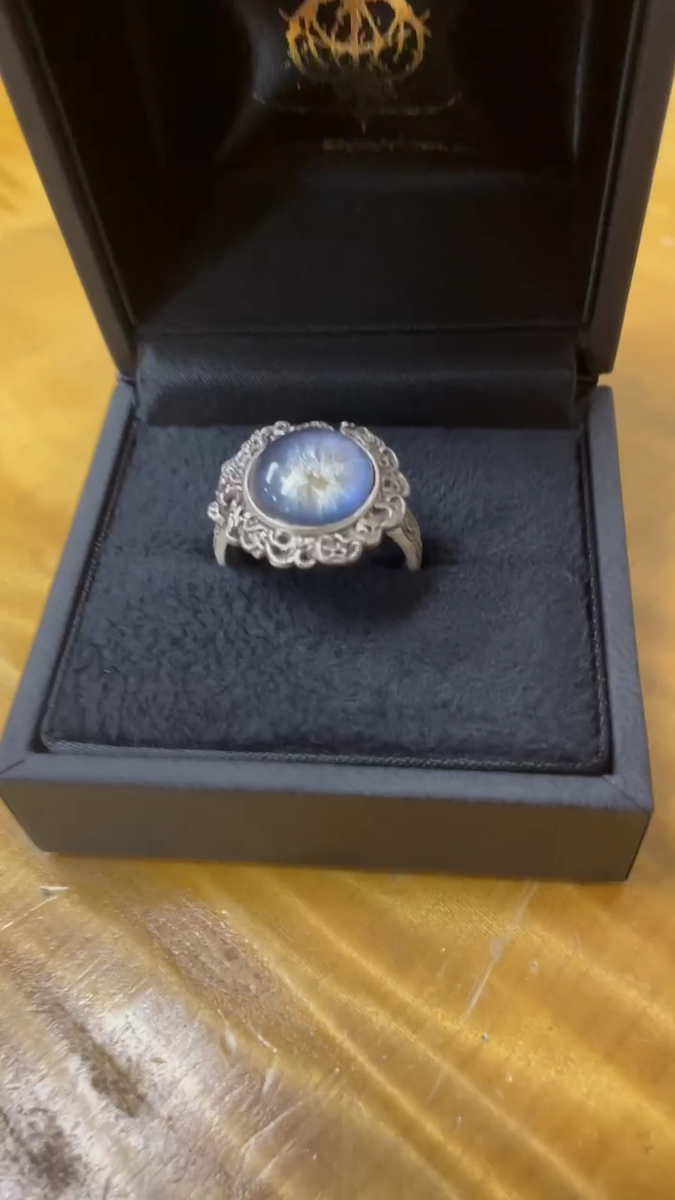 ELDEN RING × TORCH TORCH Dark Moon Ring Silver 925 Crystal