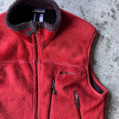 Vintage Patagonia R4 Fleece Vest Mens Size Small Made in USA Red