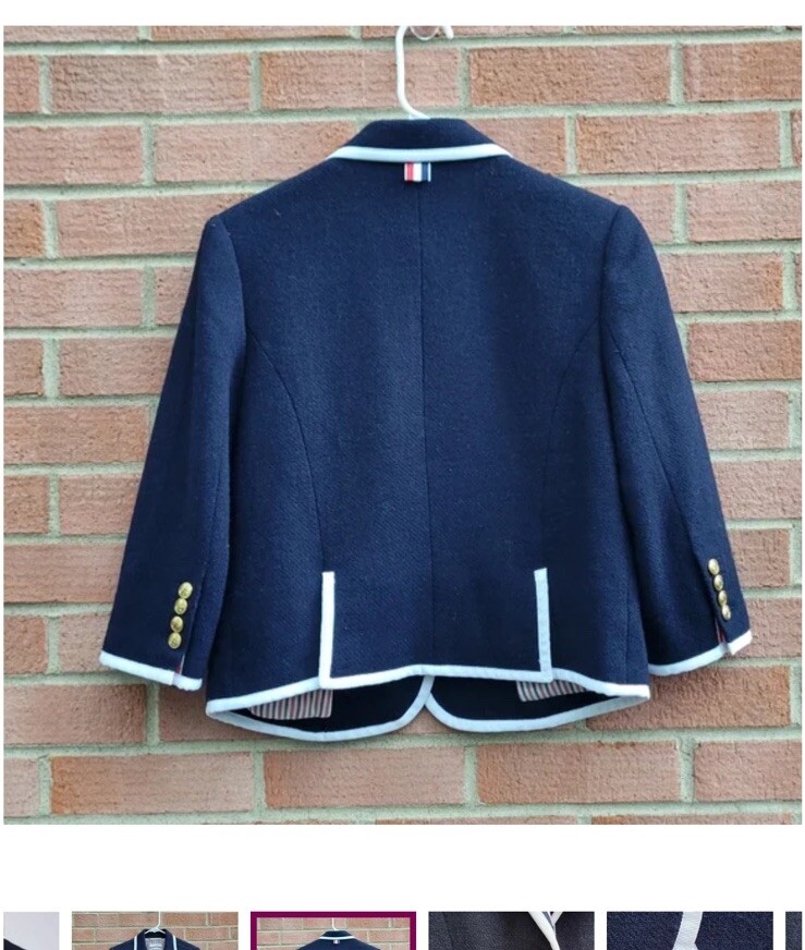 THOM BROWNE NEIMAN MARCUS TARGET NAVY NAUTICAL 100% WOOL BLAZER