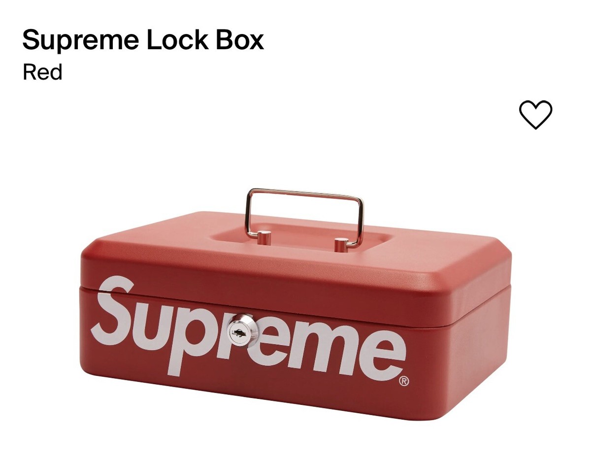 シュプリーム ロックボックス レッド 金庫 小物入れ メタルトレー