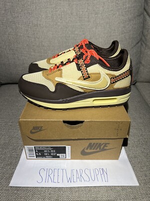 NEW Nike Air Max 1 Travis Scott Cactus Jack Brown- Size 4 DO9392