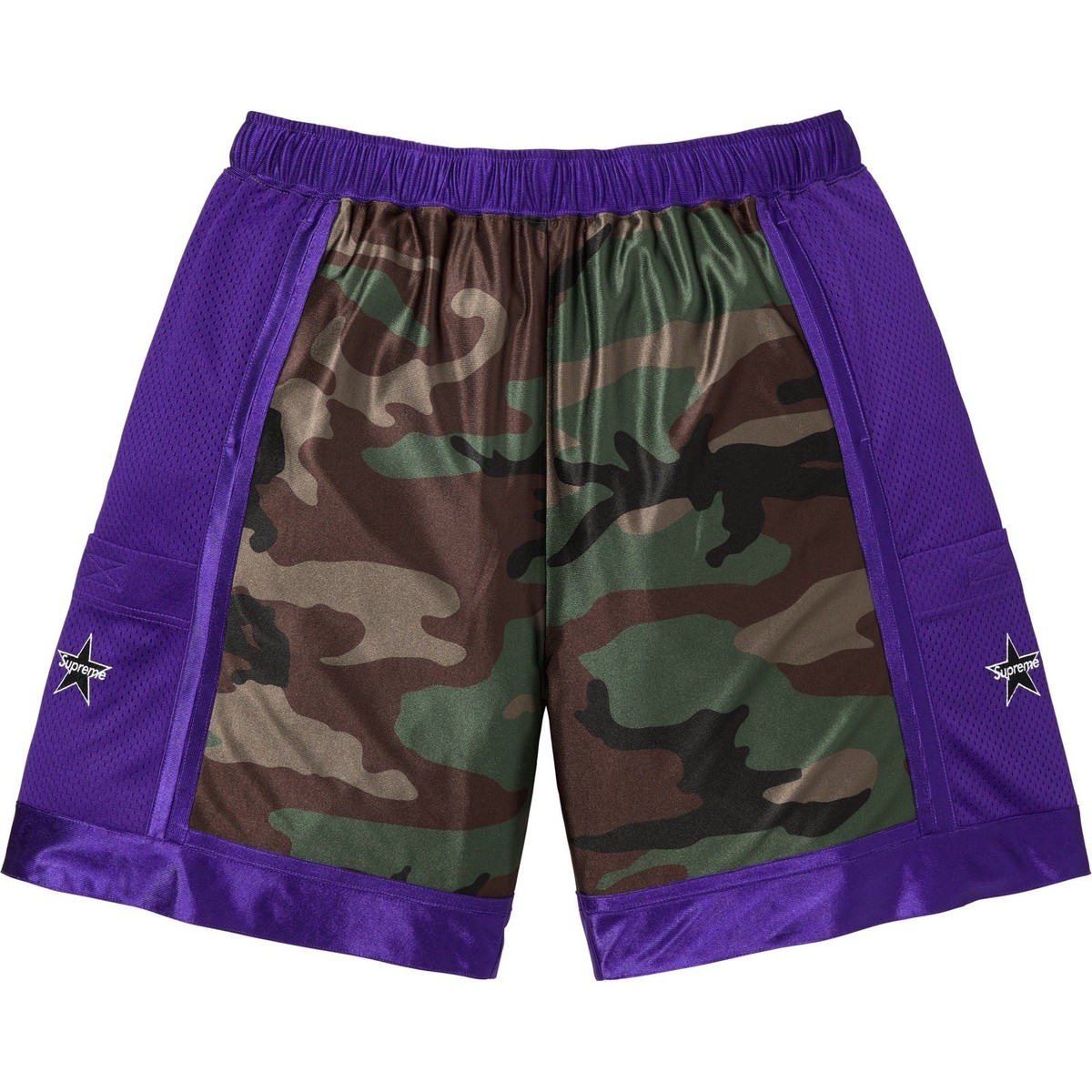Supreme Side Pocket Basketball Short SS25 Size Large Woodland Camo