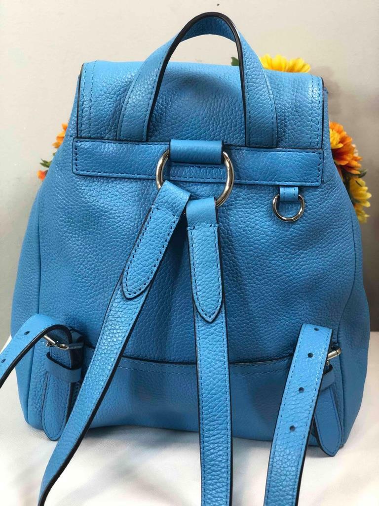 COACH Azure Blue Leather Mini Turnlock Rucksack Backpack #37581 | eBay