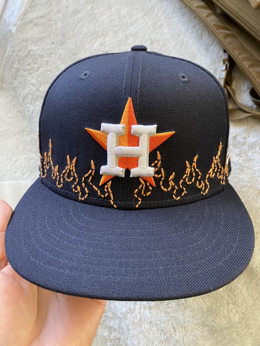 New Era X LosoNYC Houston Astros Flame Fitted Hat Flame 7 1/2 Navy