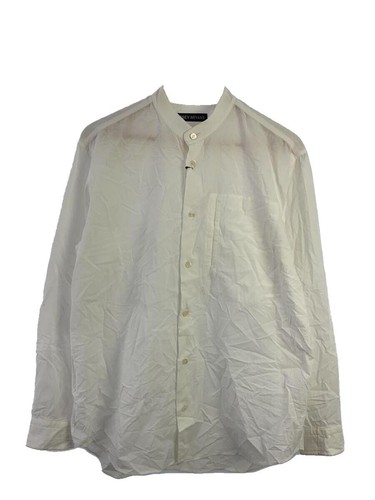 ISSEY MIYAKE men's long sleeve shirt, brush tag linen pullover 80s