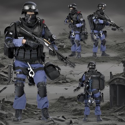 SWAT Assaulter Figure with Police Dog 1/6 Scale by PATTIZ TOYS