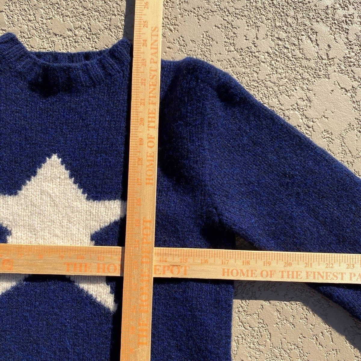 Polo Ralph Lauren Sweater Jumper Star Knit Wool Navy Vintage RARE