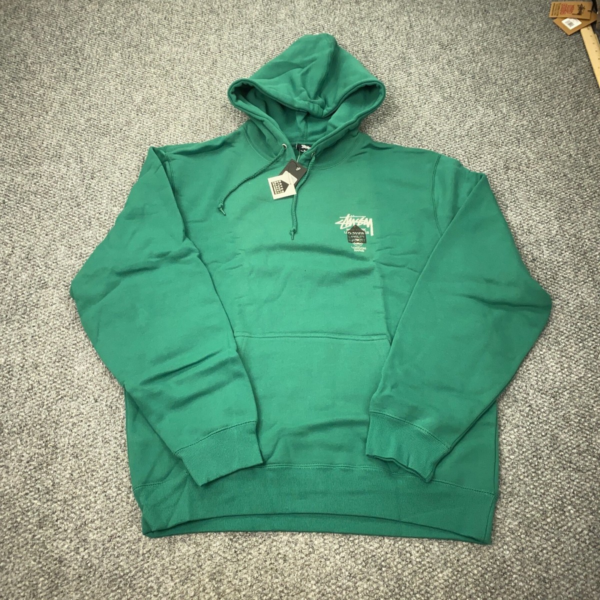 Stussy X Dover Street Market DSM World Tour Hoodie Mens XL Green