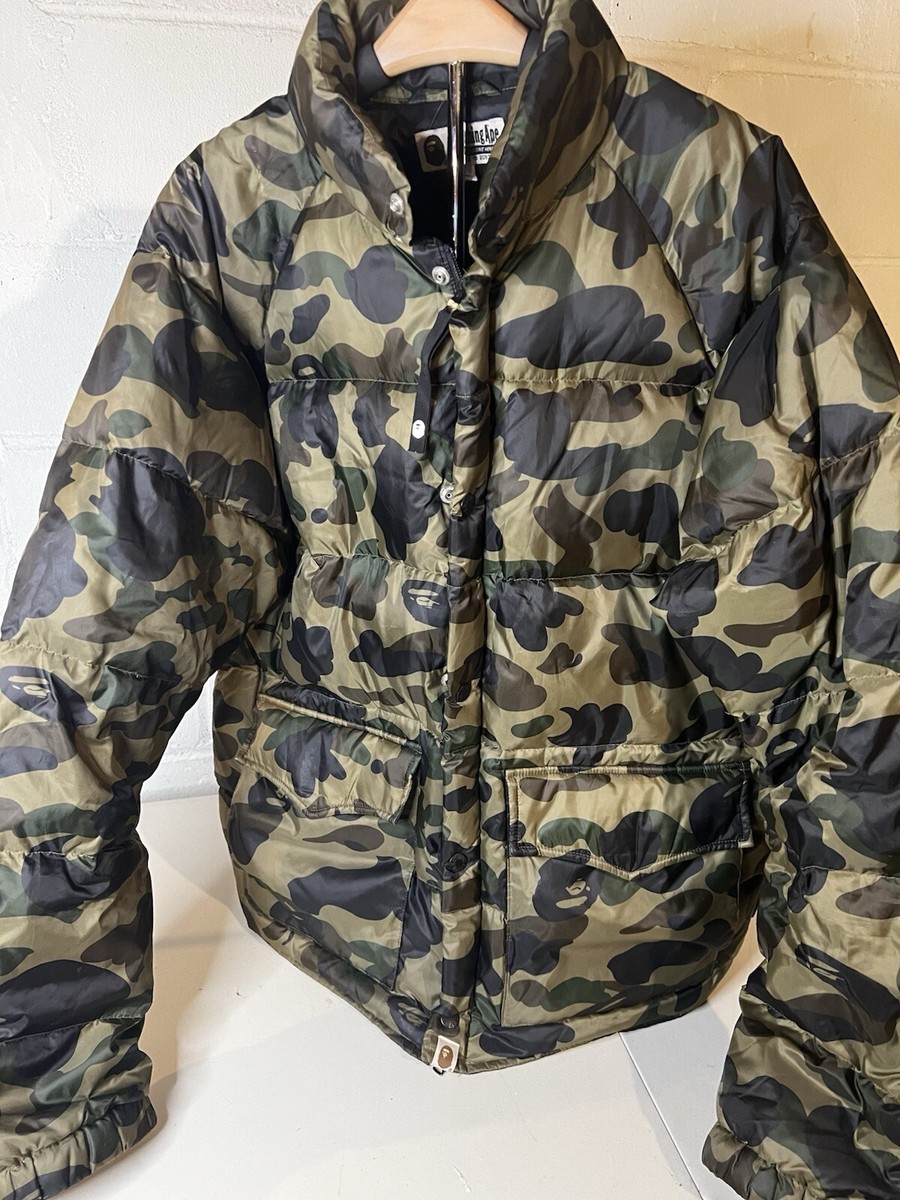 BAPE 1st camo green down jacket A Bathing Ape Size Xl | eBay