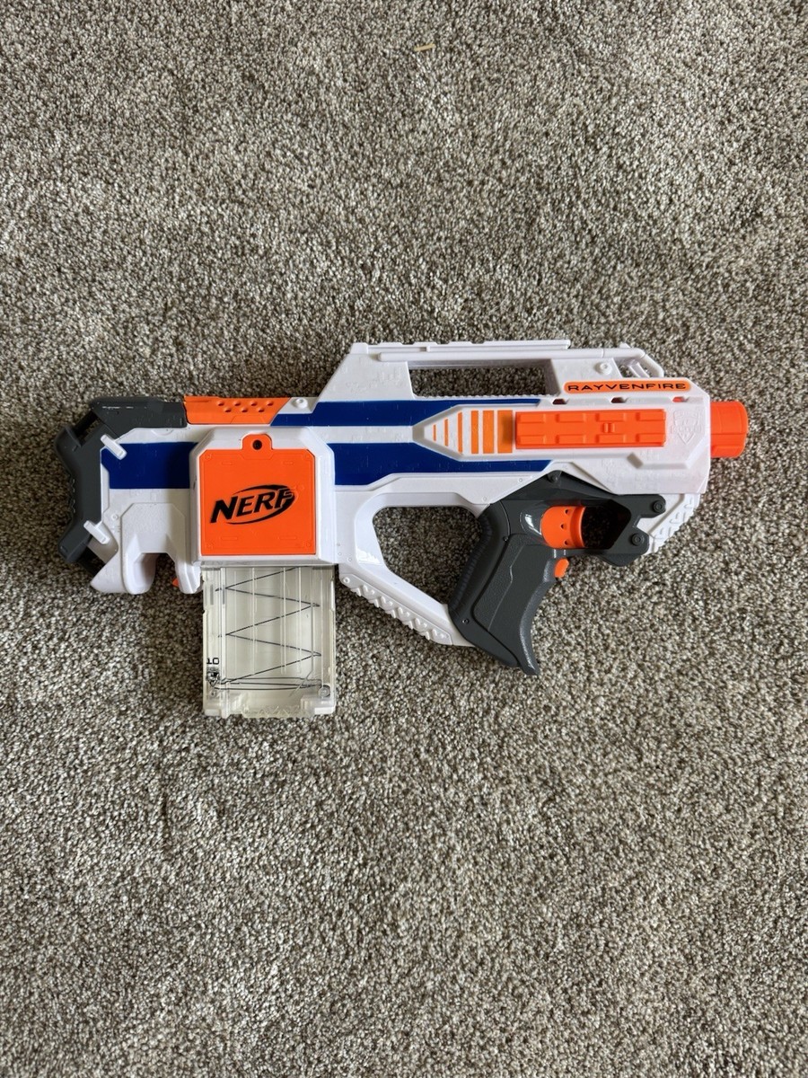 Nerf Rayvenfire Rapid-Fire Dart Blaster Elite Ravenfire White