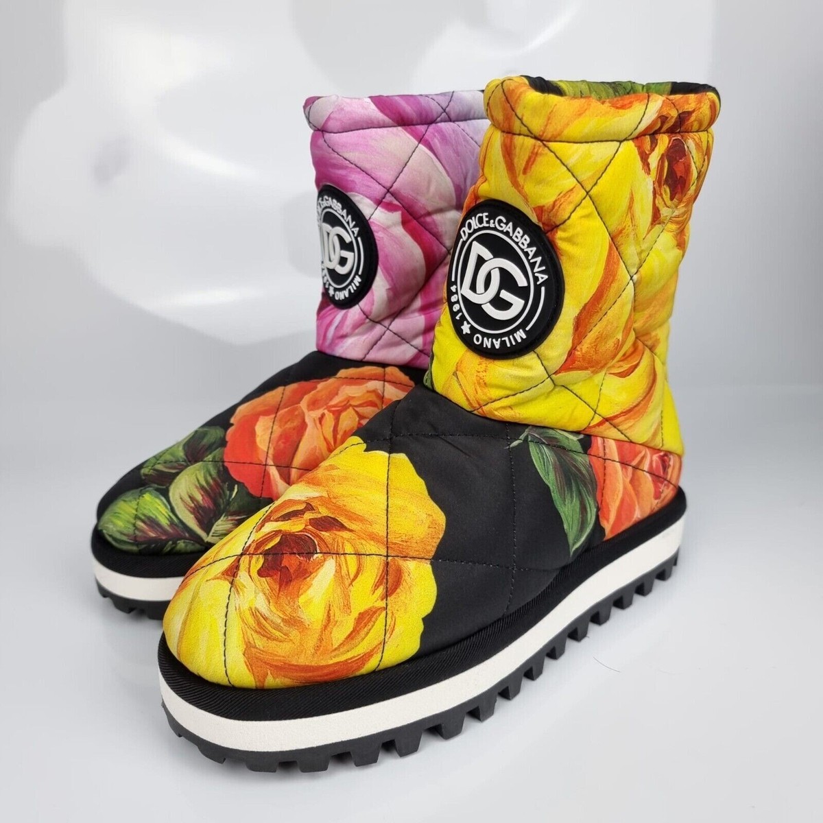 DOLCE&GABBANA Multicolor Floral Snow Boots New Size 36 US 6 | eBay
