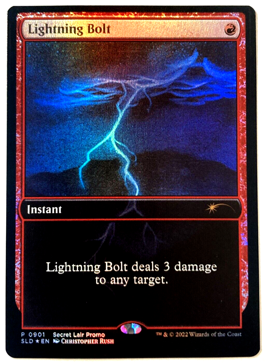 MTG Lightning Bolt FOIL Secret Lair Promo 901 Christopher Rush NM