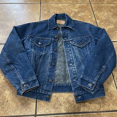 VTG LEVIS BLANKET JACKET 80s 70506 0317 LINED DENIM TRUCKER 34 80s