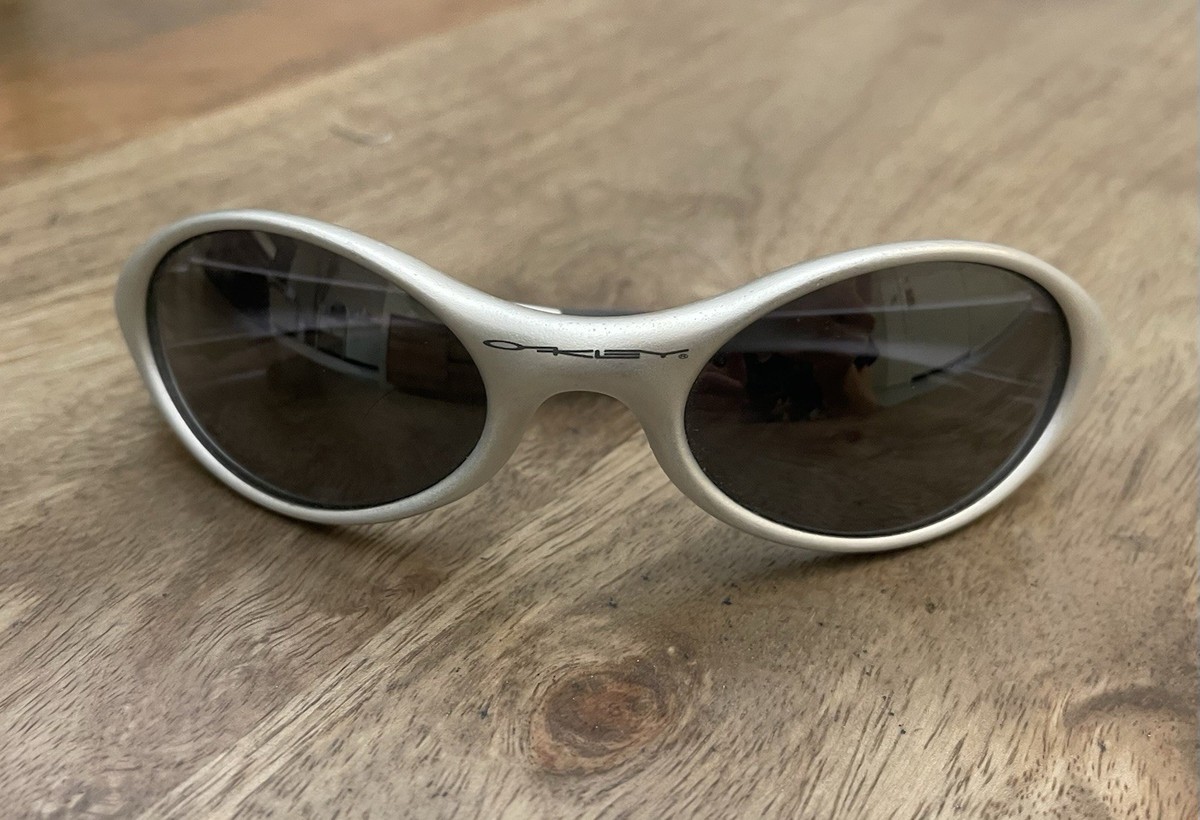 Rare Vintage Oakley Eye Jacket Gen 1 FMJ 5.56 Silver w/ Black