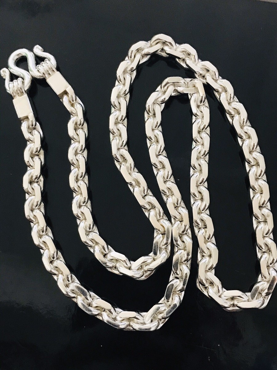 999 FINE silver Handmade anchor link Chain Necklace Approx 100.00