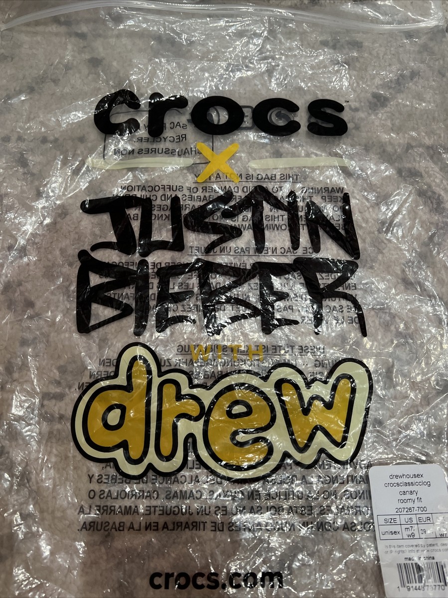 Justin Bieber X Crocs X Drew Classic Clog Shoe (Size M7/W9) Brand