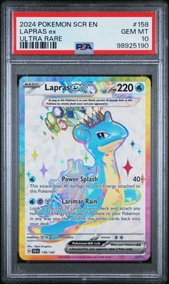 Pokemon Stellar Crown # 158 Lapras EX Ultra Rare PSA 10 Card GEM