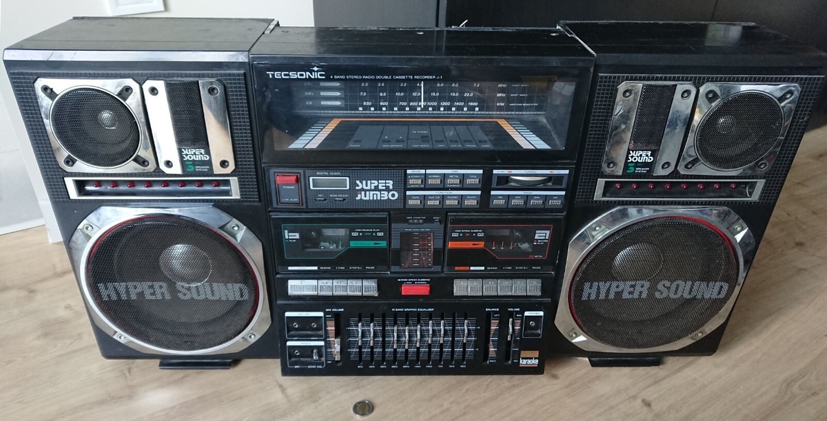 Rare Huge Tecsonic J-1 Super Jumbo Karaoke Boombox 10 EQ Stereo