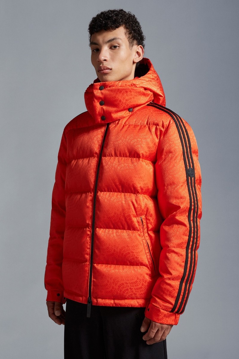 Moncler X Adidas Alpbach Down Jacket Men's 3/ L Orange Full Zip