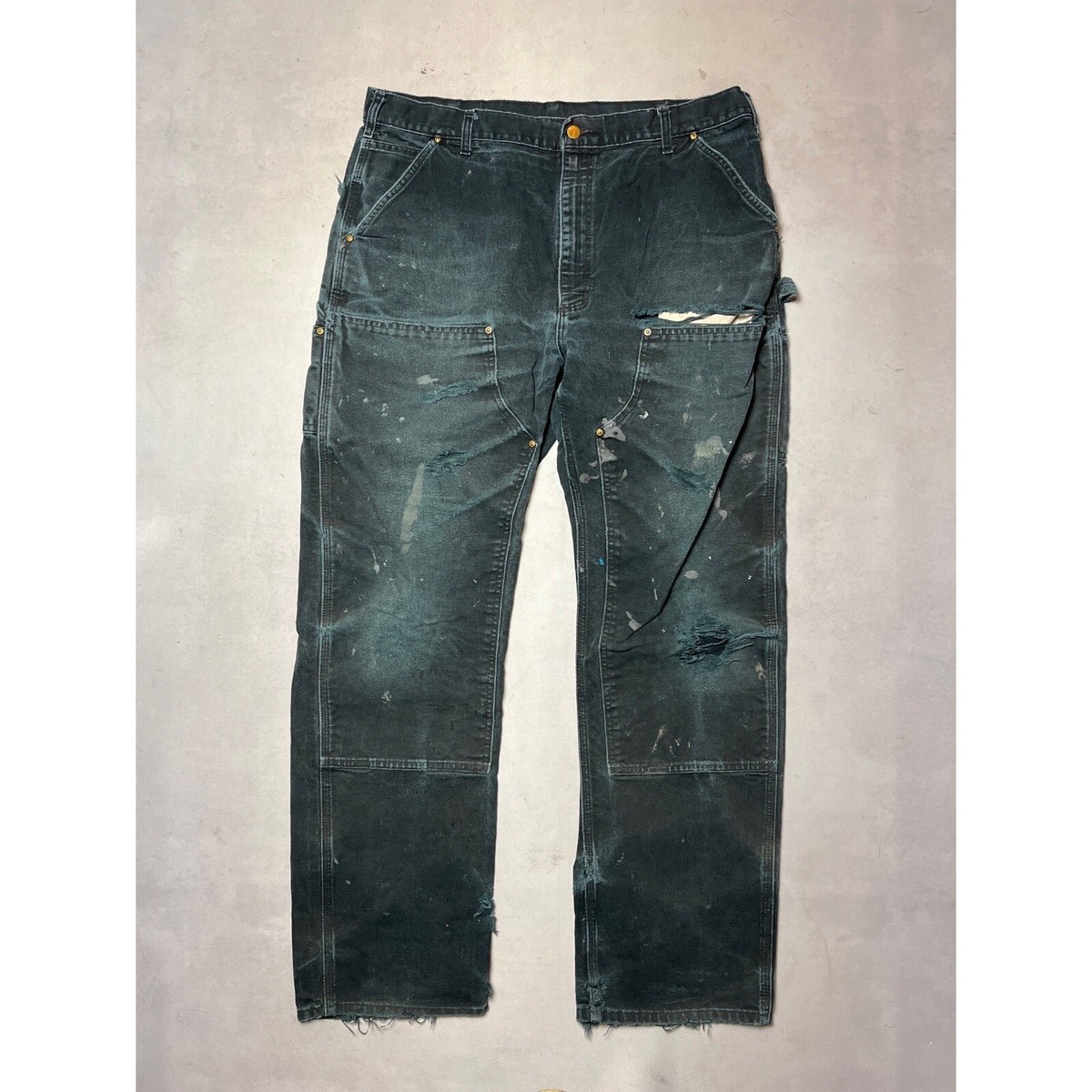Vintage Carhartt Double Knee Thrashed Workwear Pants Jeans 40x34