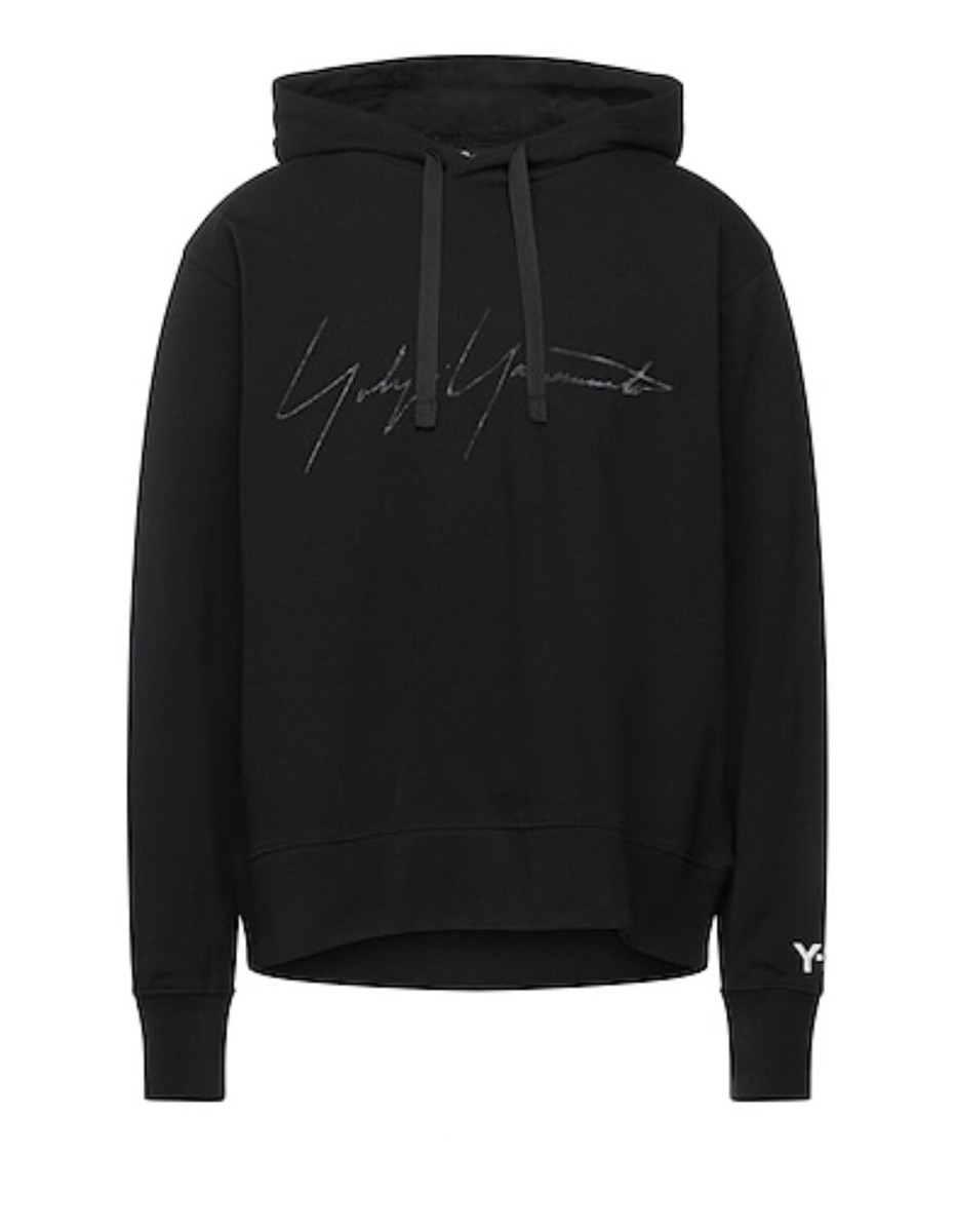 NWT Y-3 Yohji Yamamoto Adidas Signature Logo Pullover Hoodie Black