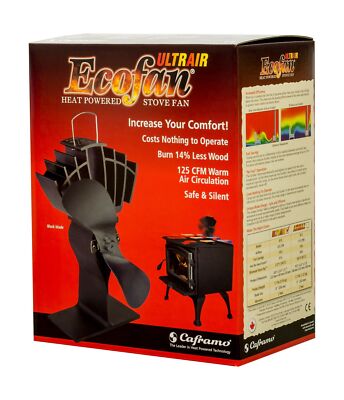Ecofan UltrAir Wood Stove Fan, Medium, Black | eBay