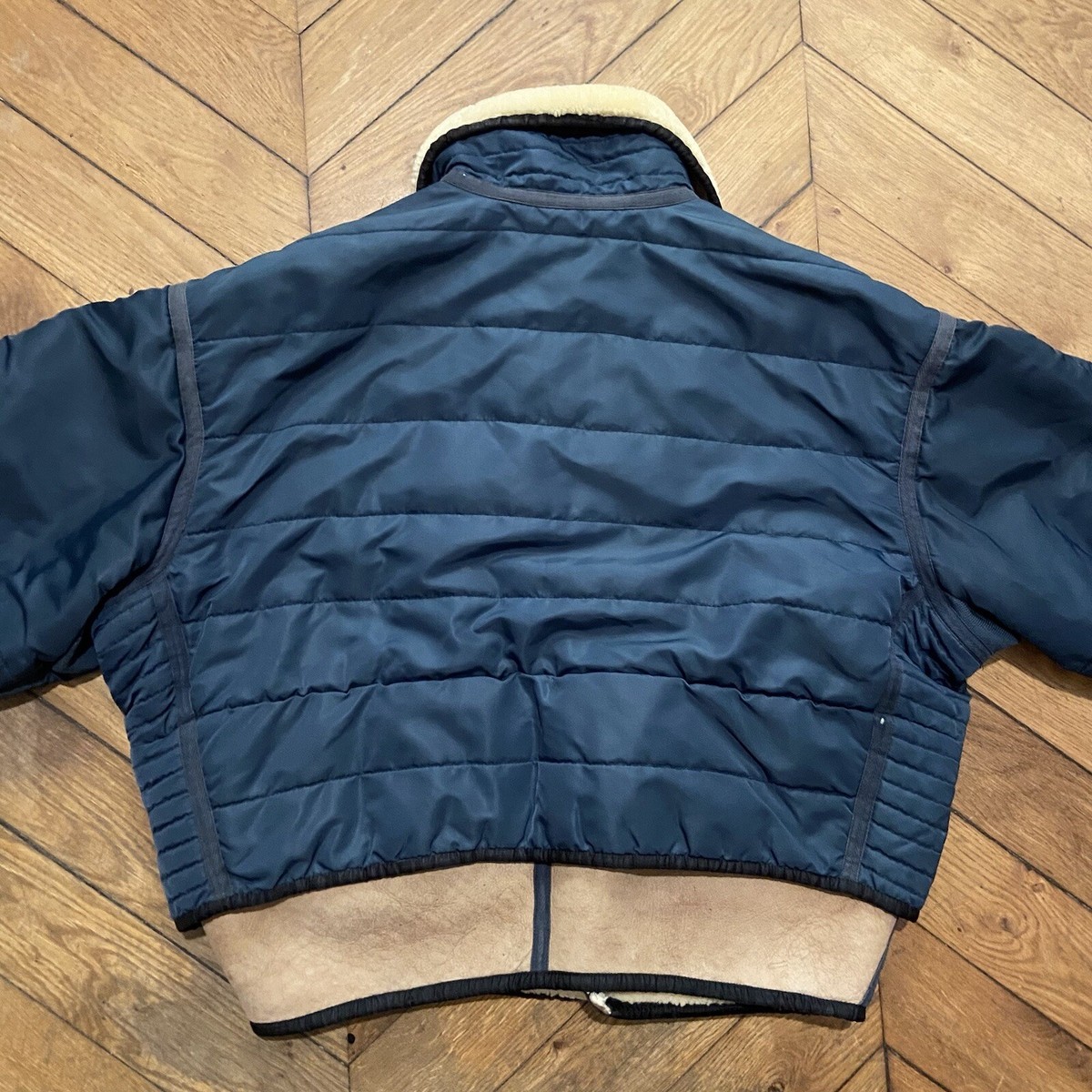 Chevignon 90s Cosmo Quilted Aviator Bomber Jacket Blue Rare | eBay