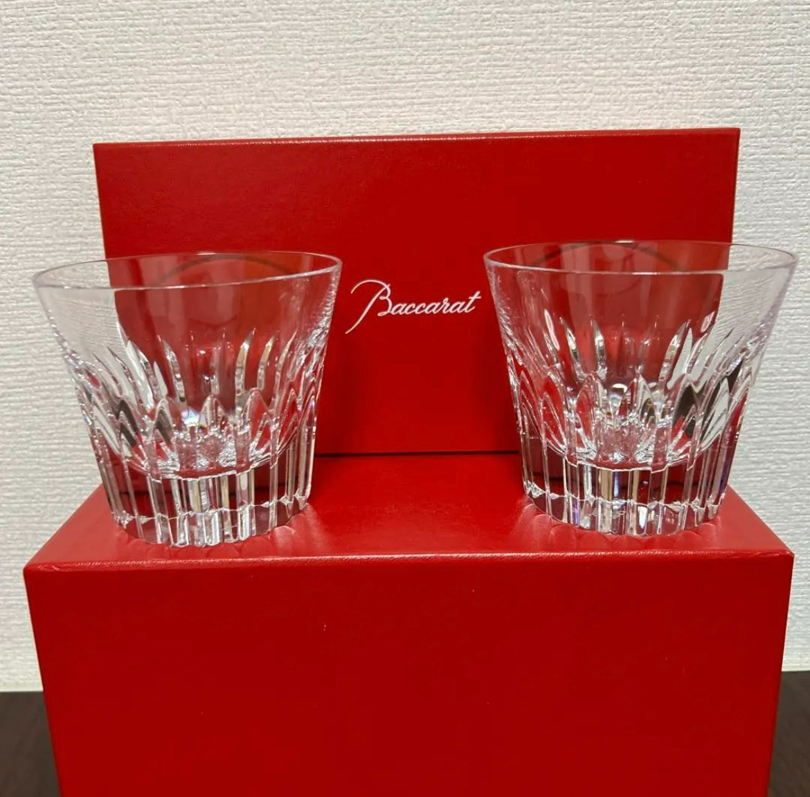 Baccarat Crysta Year Tumbler 2022 Crystal Rock Glass Set of 2 with