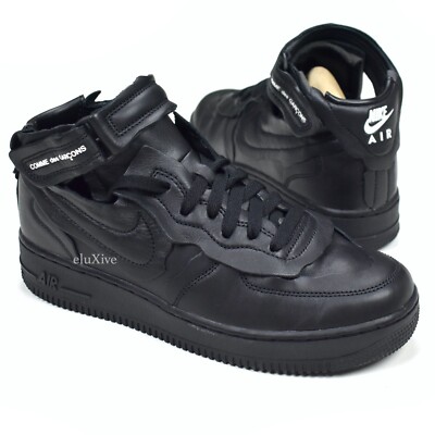 NWT Comme des Garcons Nike Air Force 1 Mid AF1 CDG Black Men's 7.5