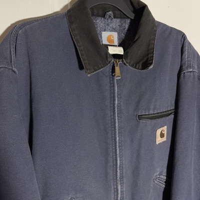 VTG Carhartt Detroit Jacket J64 PTL Size 2XL Navy Blue Blanket
