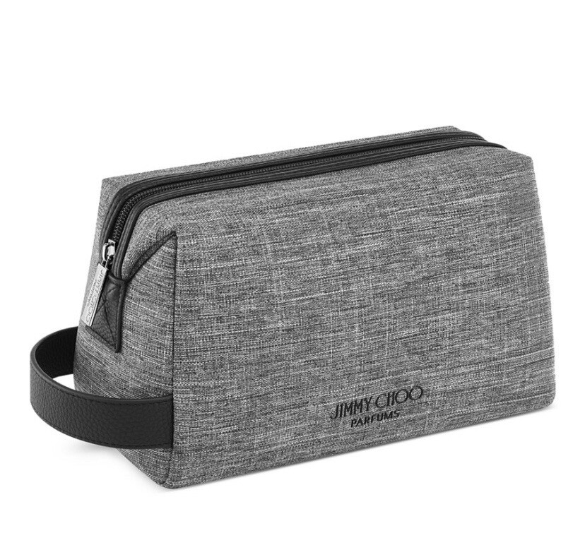 Jimmy Choo Parfums Toiletry Pouch gray heather Cosmetic Bag travel