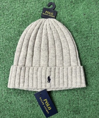 Polo Ralph Lauren RRL Beanie Gray Wool Blend Ribbed Cuff Knit Hat