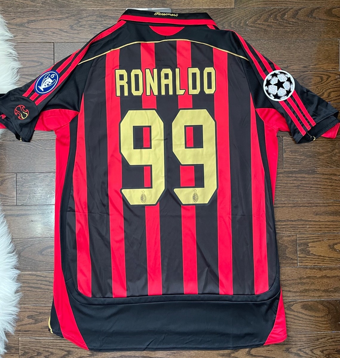 AC Milan Retro 2006-07 RONALDO # 99 Soccer Home Jersey - Size XL