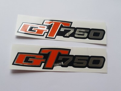 Pair Suzuki GT750 GT 750 Side Frame Cover Sticker Emblem Logo