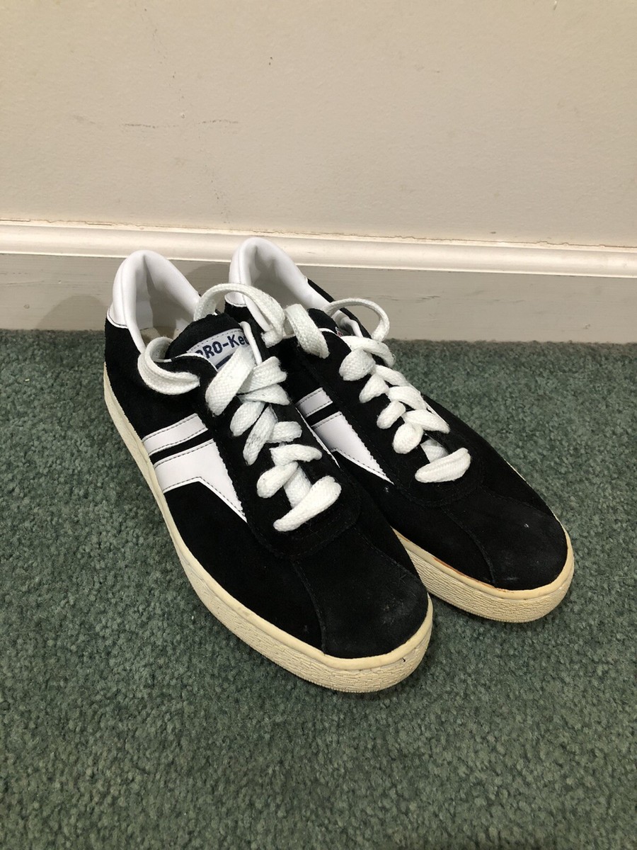 Vintage 90s Pro Keds Black Suede Lace Up Shoes Sneakers Size 8.5