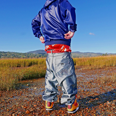 ☆—Southpole—Graffiti—Glanz—Shiny—Baggy—Jeans—Silver—Silber—Hip