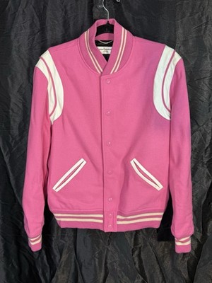 Saint Laurent Teddy Varsity Jacket 50 IT / L Pink Hedi Slimane