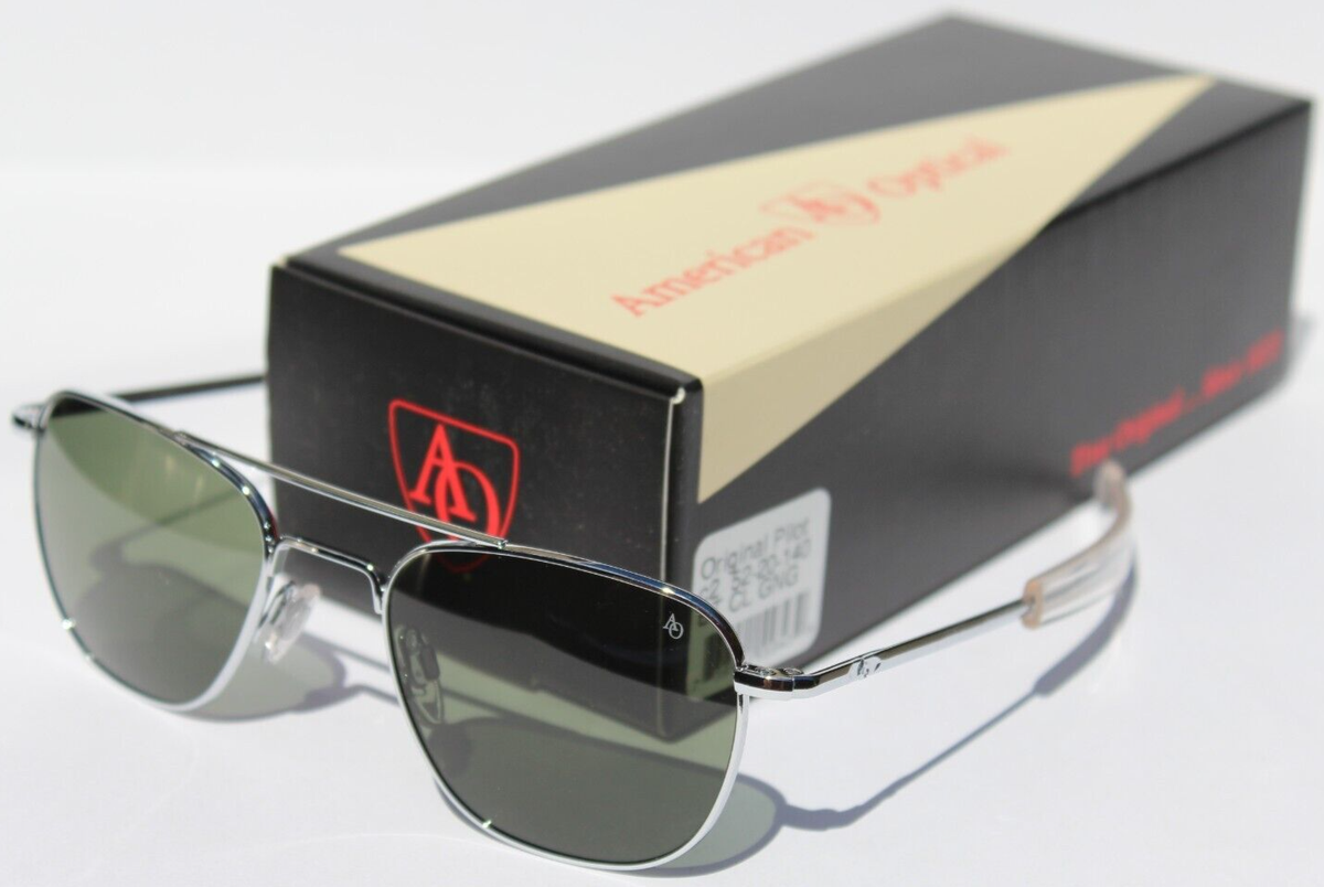 AMERICAN OPTICAL Original Pilot Sunglasses Silver/Calobar Green
