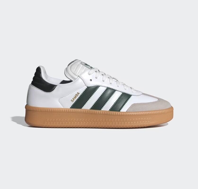 New Adidas Samba XLG Leather Shoes - White / Collegiate Green