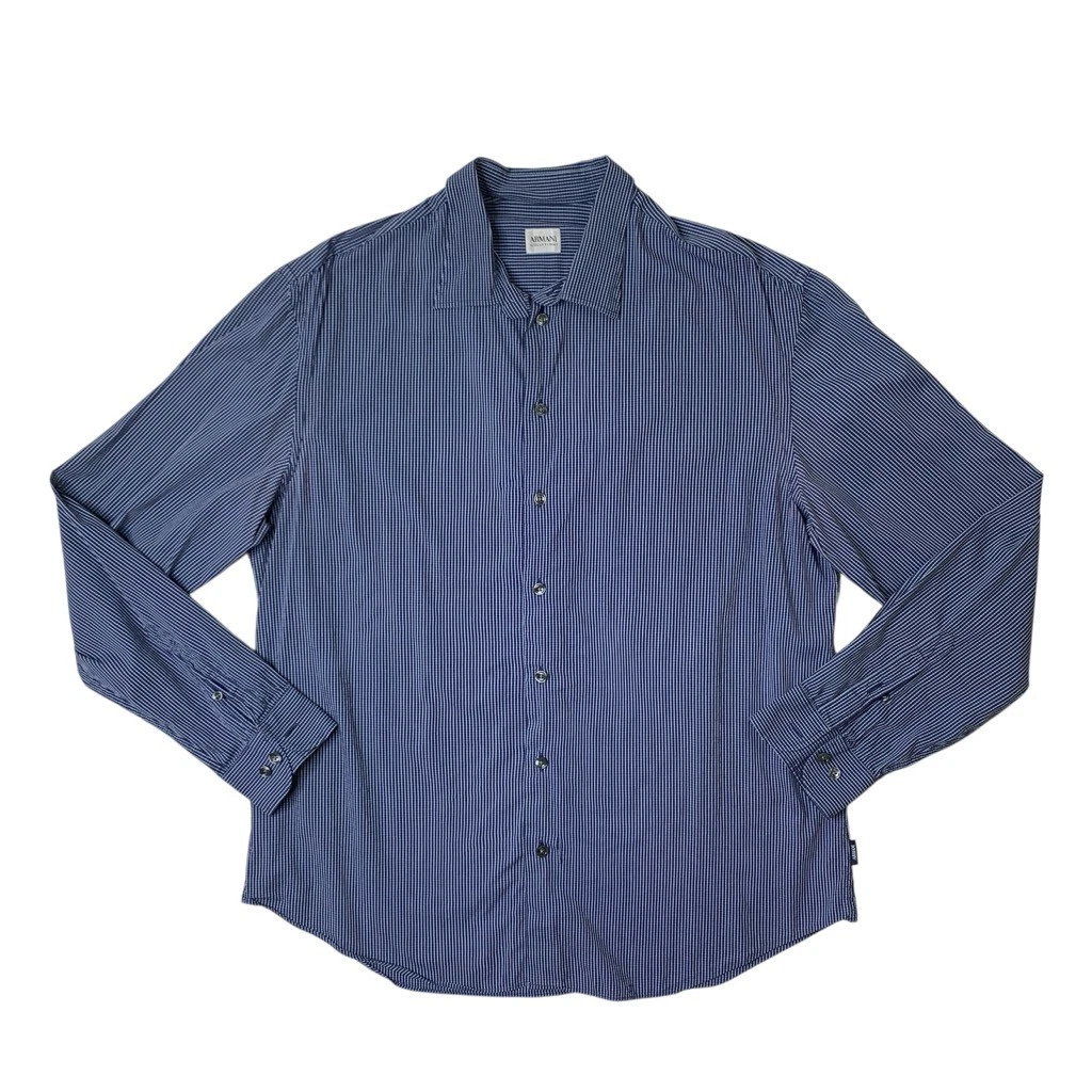 Armani Collezioni Long Sleeve Blue Shirts for Men for sale | eBay