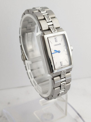 Seiko Credor 5A70-0Am0 Analog Quartz Women Aqua Blue Needle