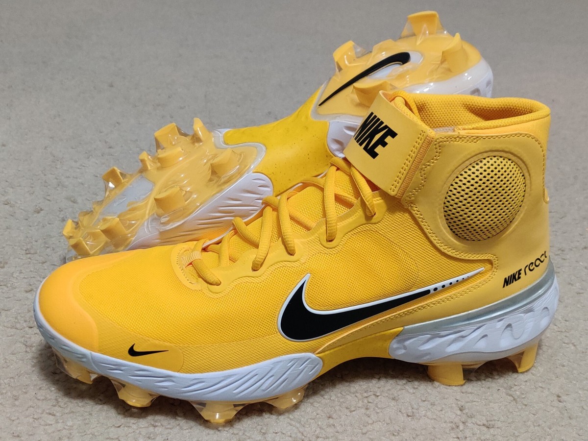 Nike Mens Alpha Huarache Elite 3 Mid MCS Baseball Cleats Yellow Sz
