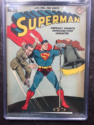 SUPERMAN #26 CGC VG/FN 5.0; OW; classic Goebbels Nazi WWII cover