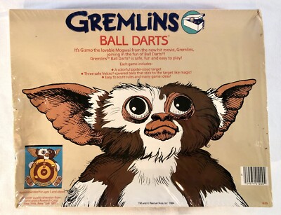 VINTAGE 1984 GREMLINS GIZMO BALL DARTS TOY MOVIE MEMORABILIA RARE