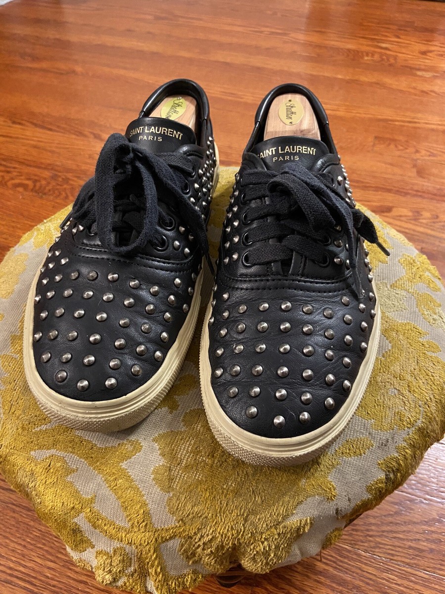 Saint Laurent Paris Low Top Studded Spike Shoes Size 42 US 9 Men's